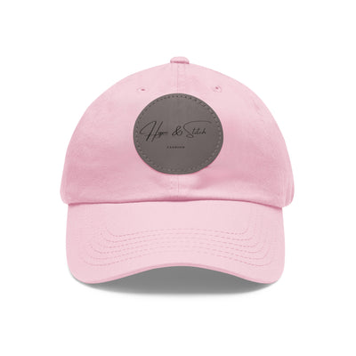 Dad Hat with Leather Patch (Round)