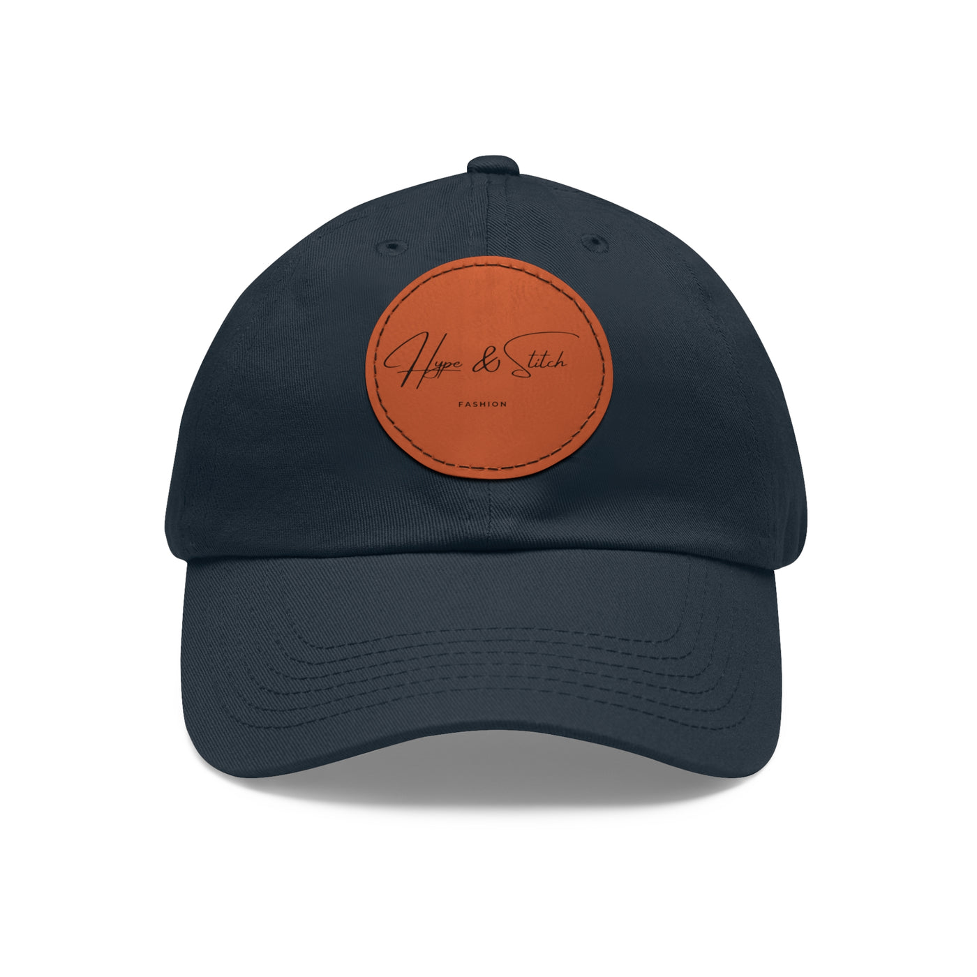 Dad Hat with Leather Patch (Round)