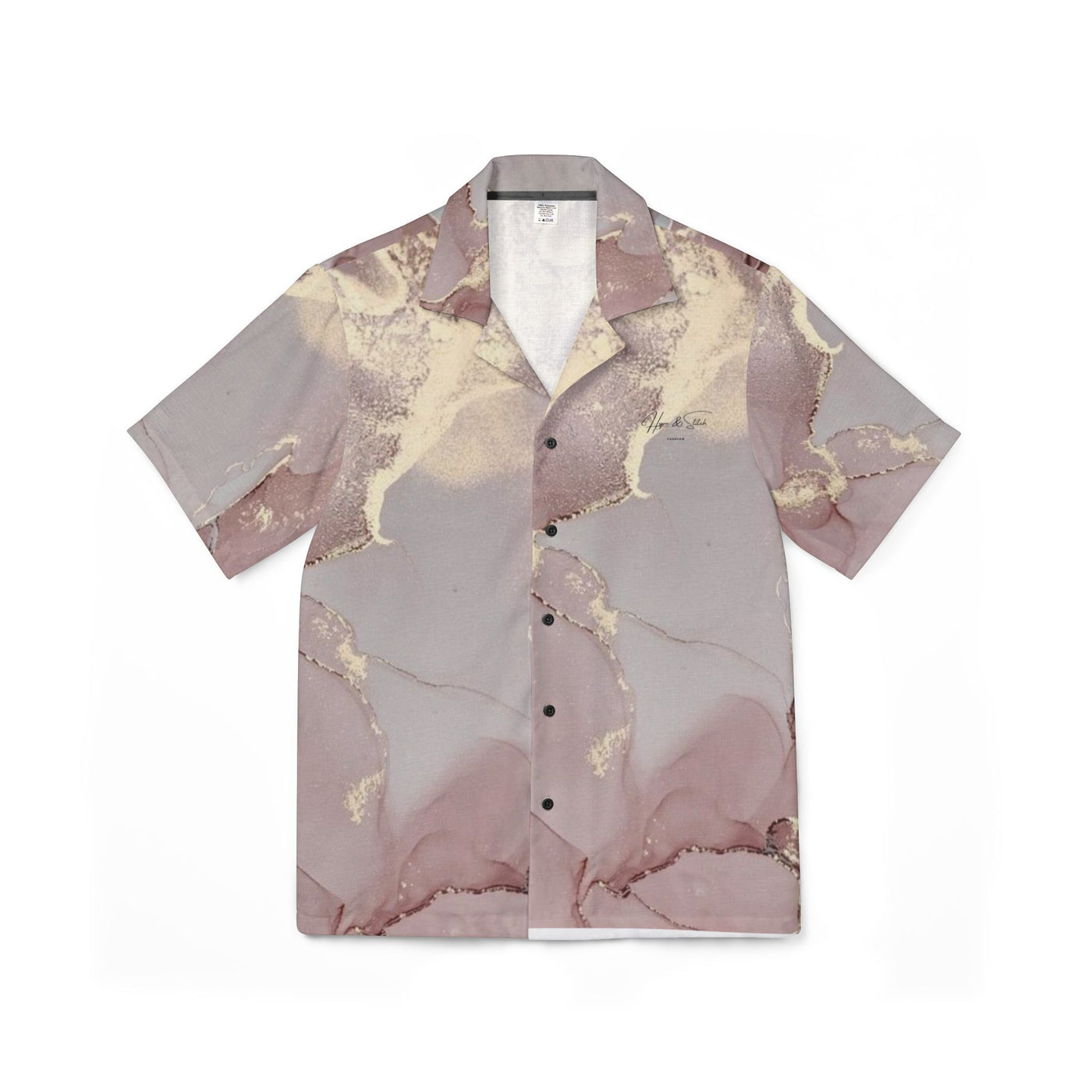 Gray/Pink Hawaiian Camp Shirt (AOP)