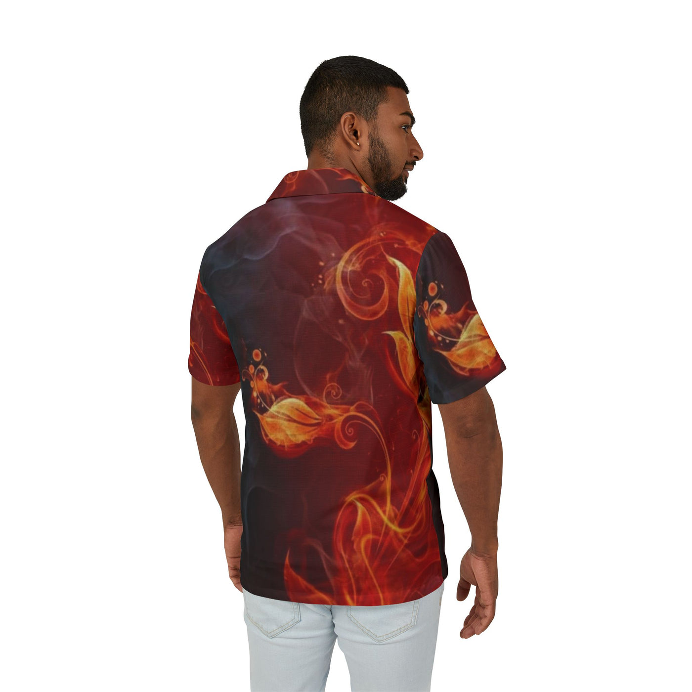 Orange Hawaiian Camp Shirt (AOP)