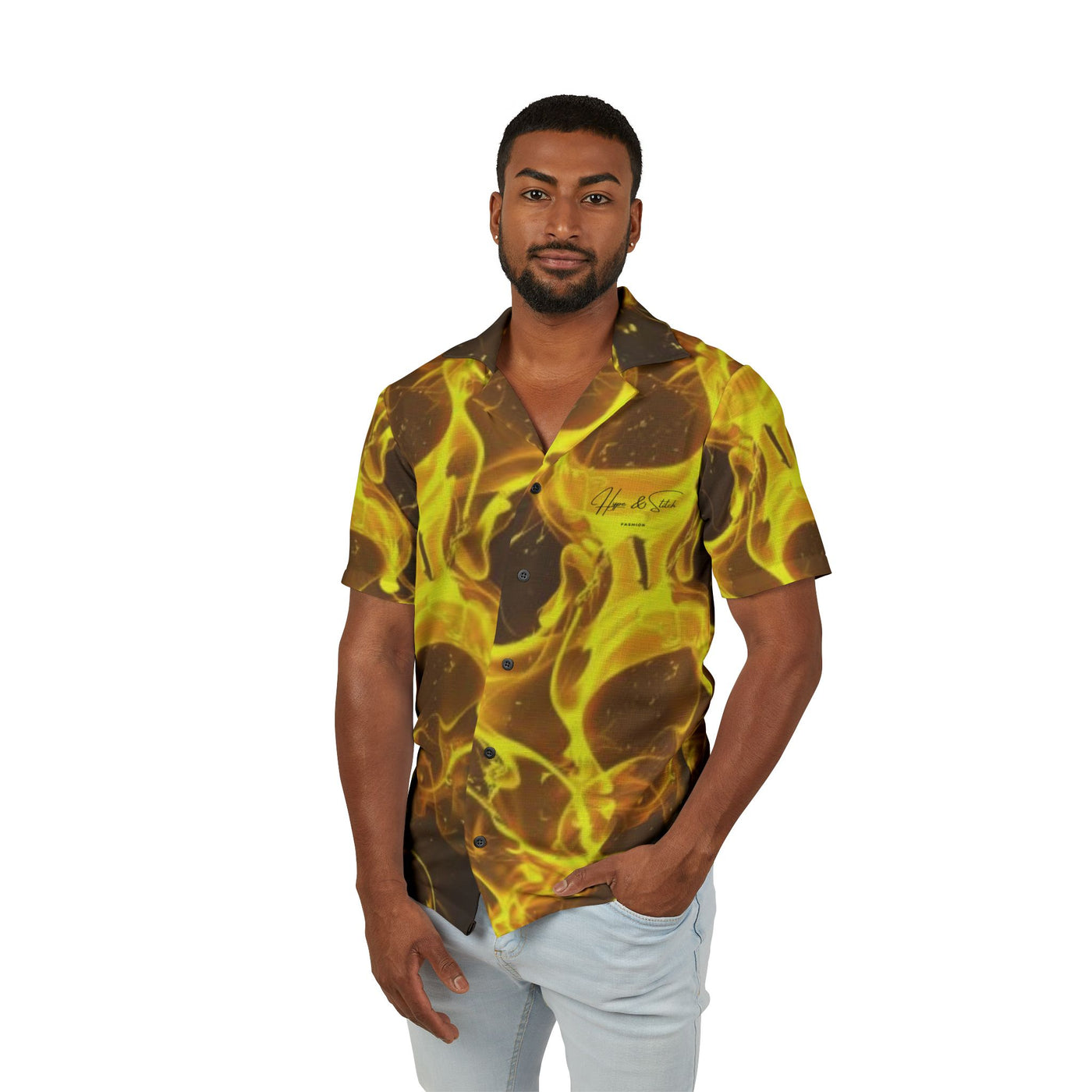 Yellow Hawaiian Camp Shirt (AOP)