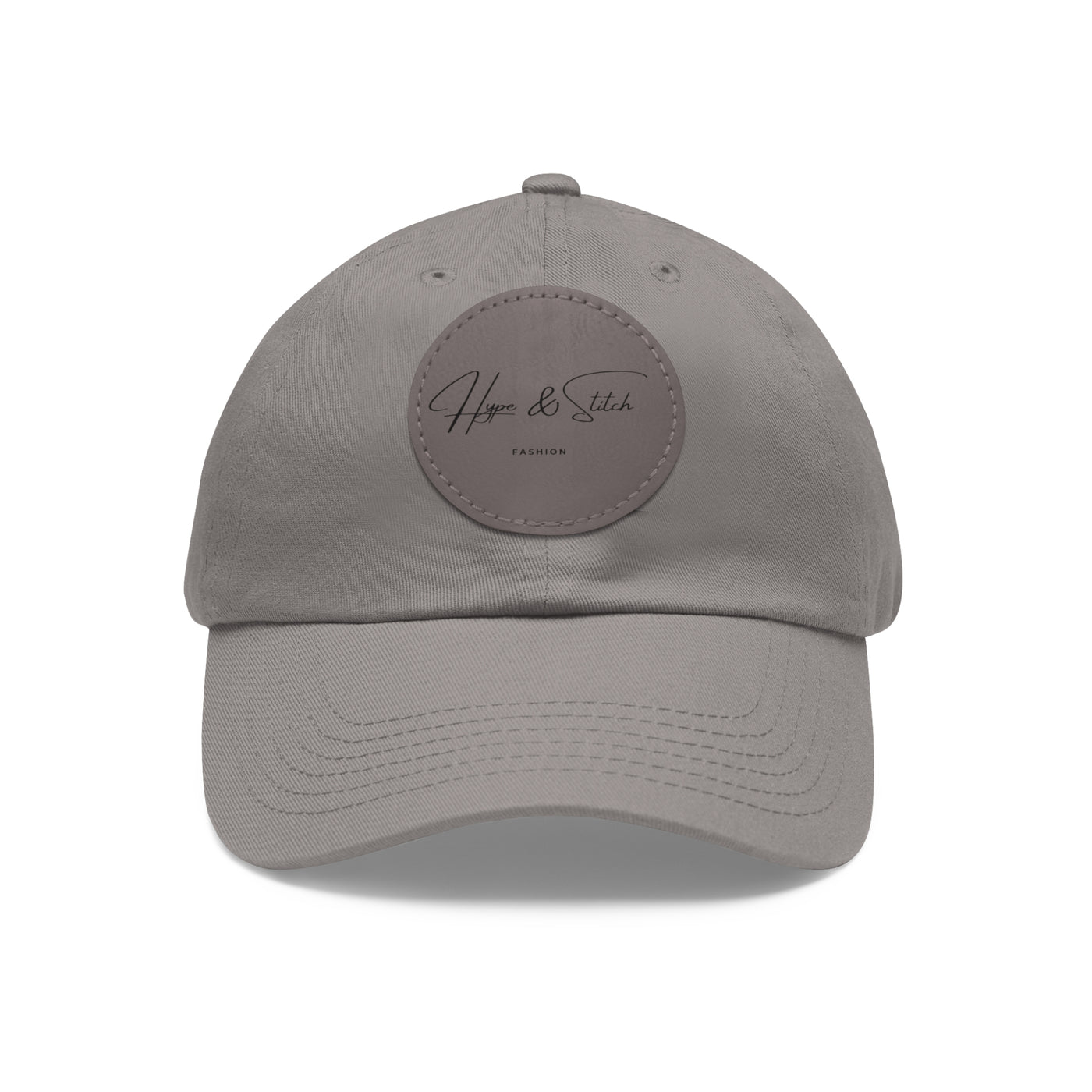 Dad Hat with Leather Patch (Round)