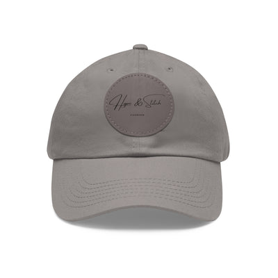 Dad Hat with Leather Patch (Round)