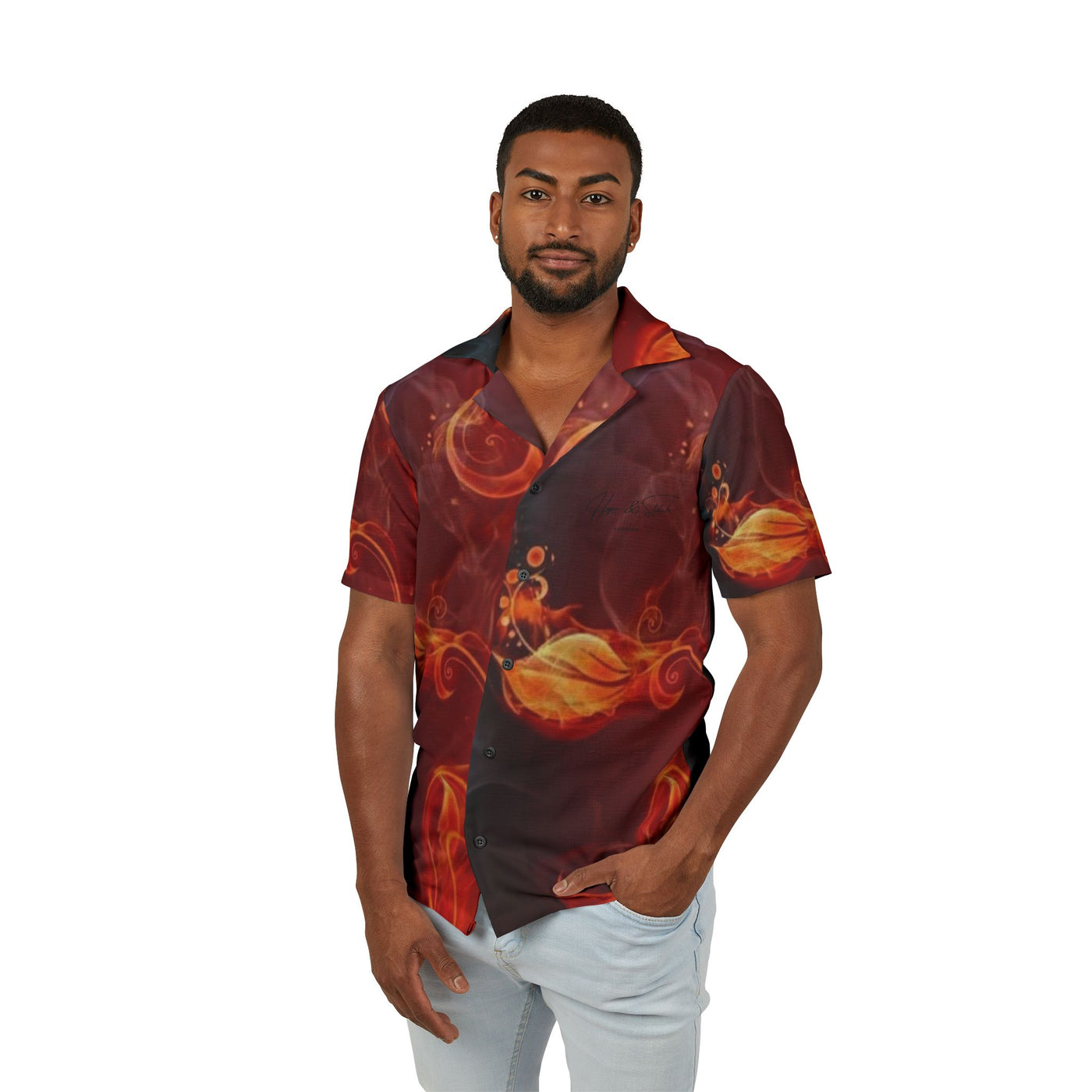 Orange Hawaiian Camp Shirt (AOP)