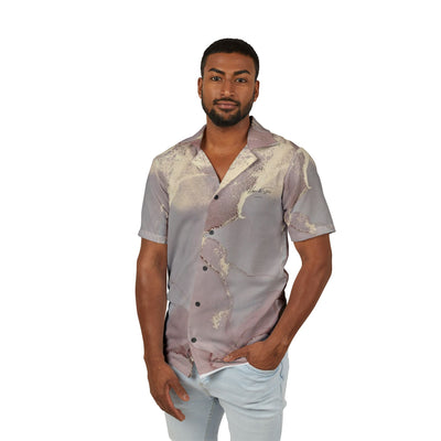 Gray/Pink Hawaiian Camp Shirt (AOP)