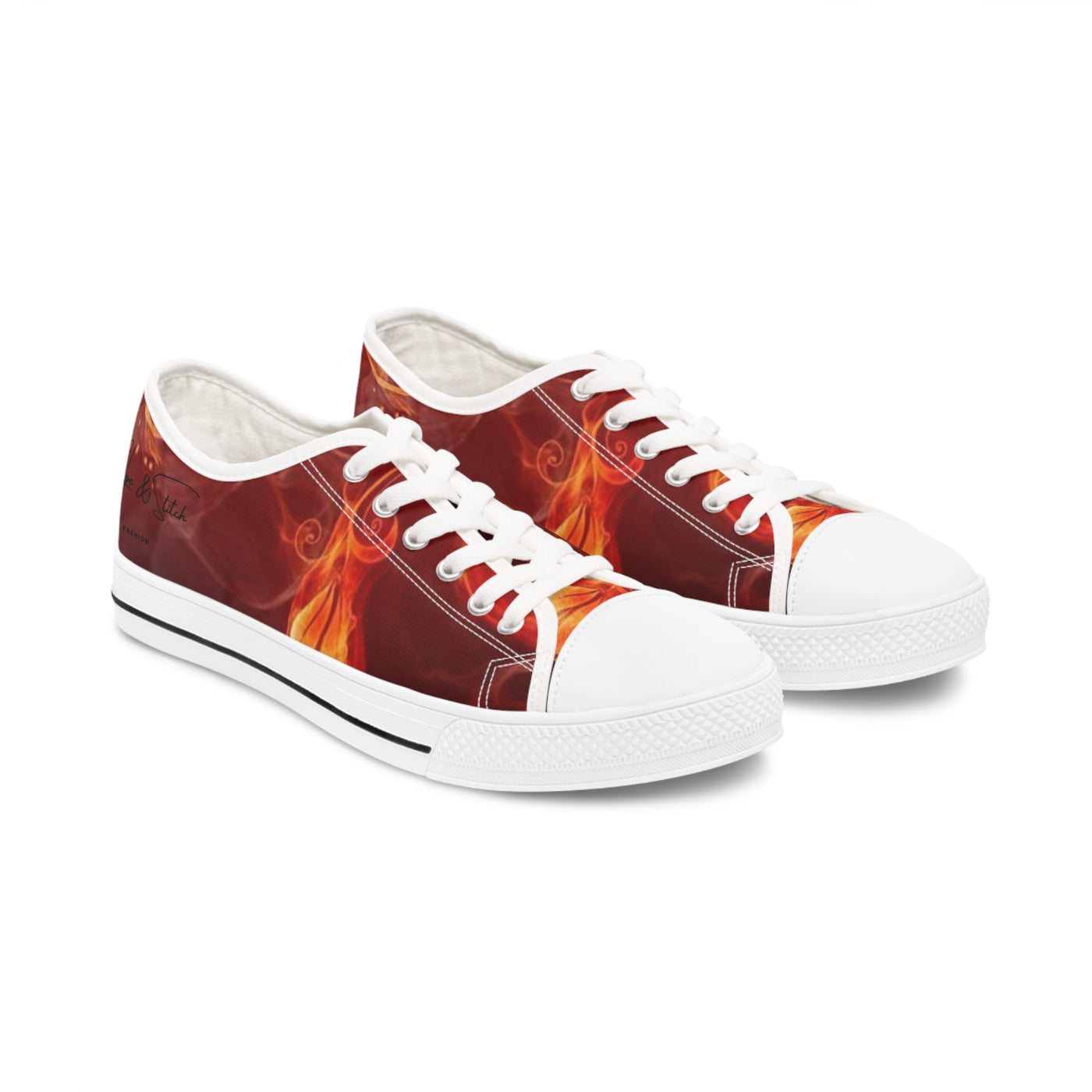 Red/Orange Women's Low Top Sneakers